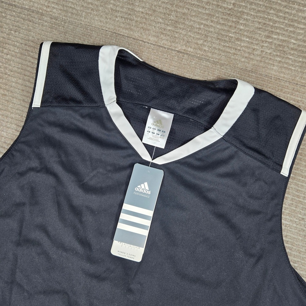 Adidas Womens 2XL Black White Pro Team Basketball Jersey P52675